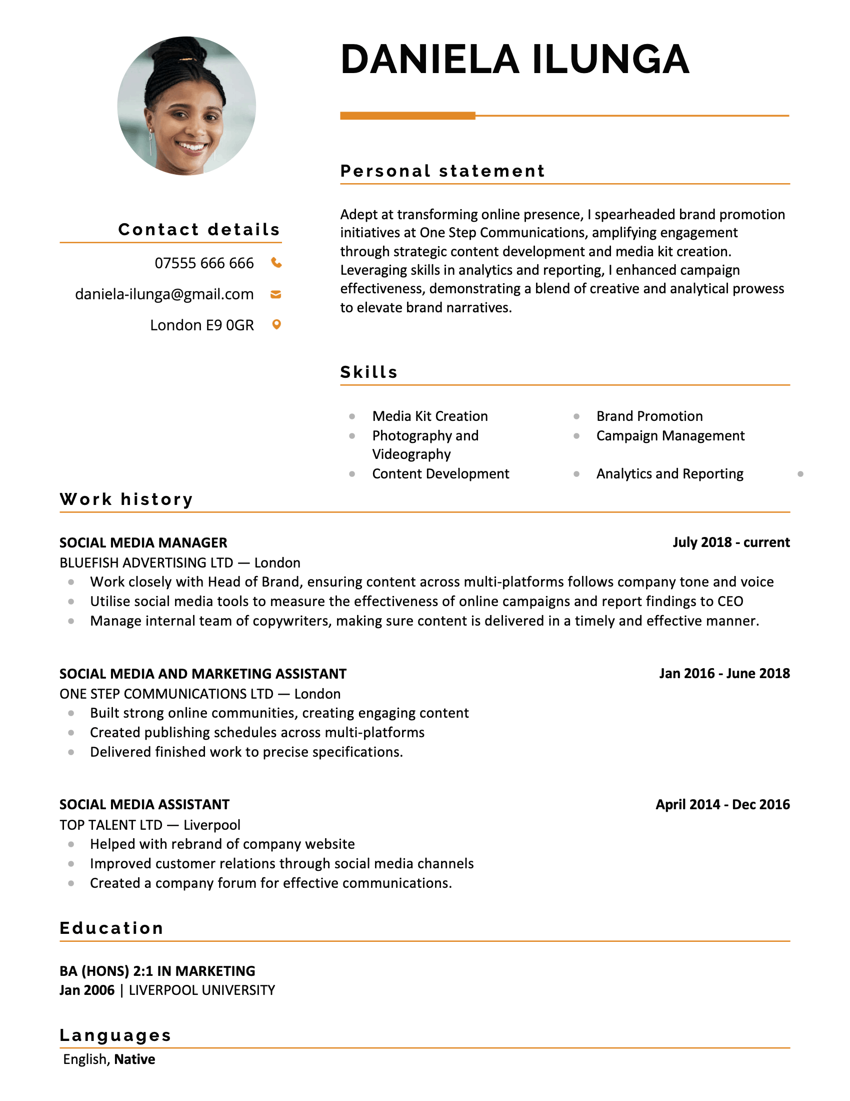 Classic CV template