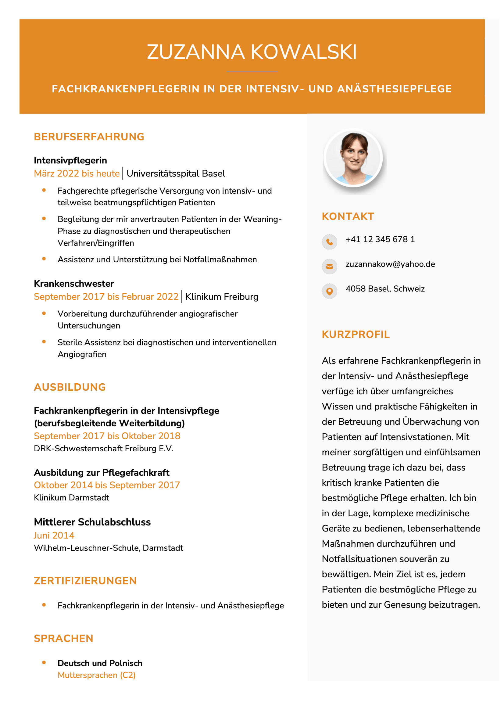 Clean CV template