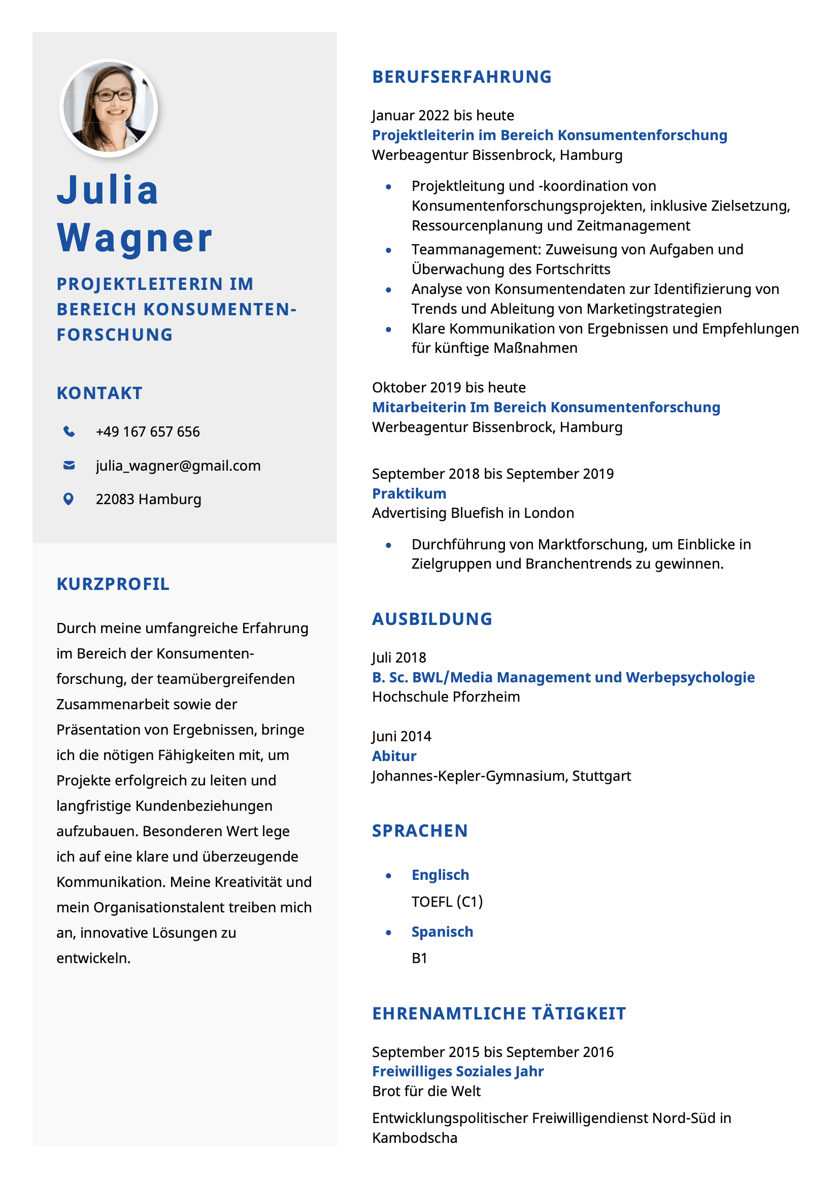 Corporate CV template
