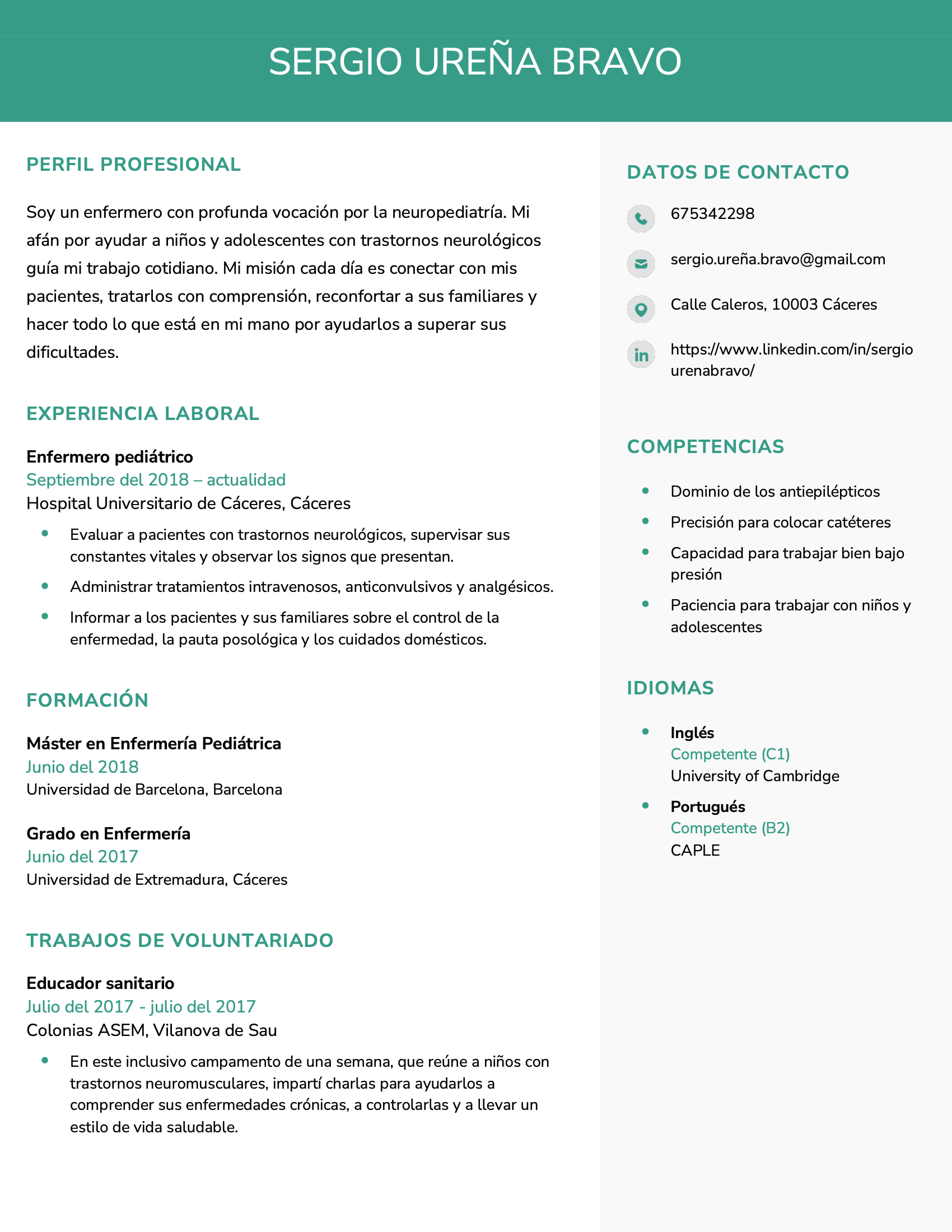 Advanced CV template