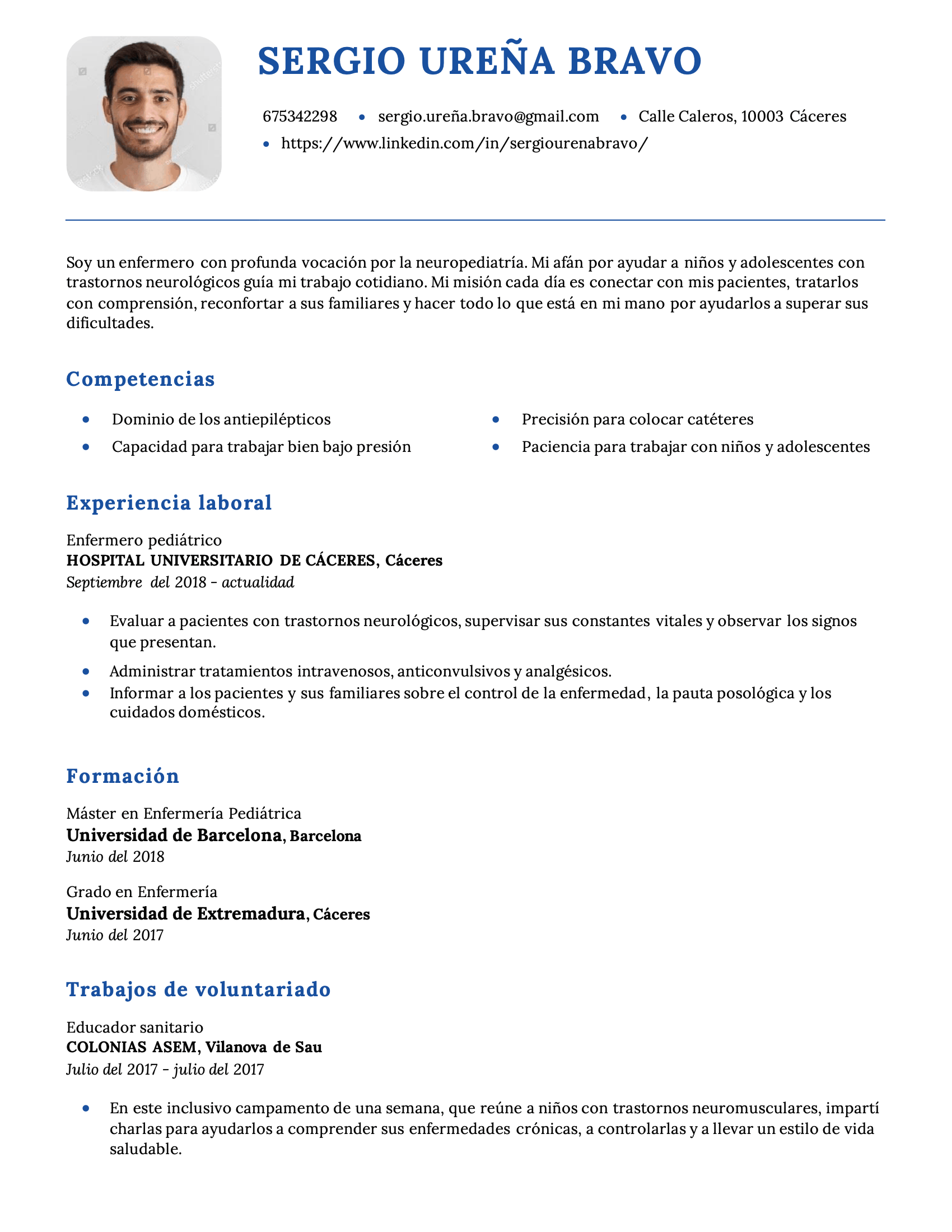 Chicago CV template