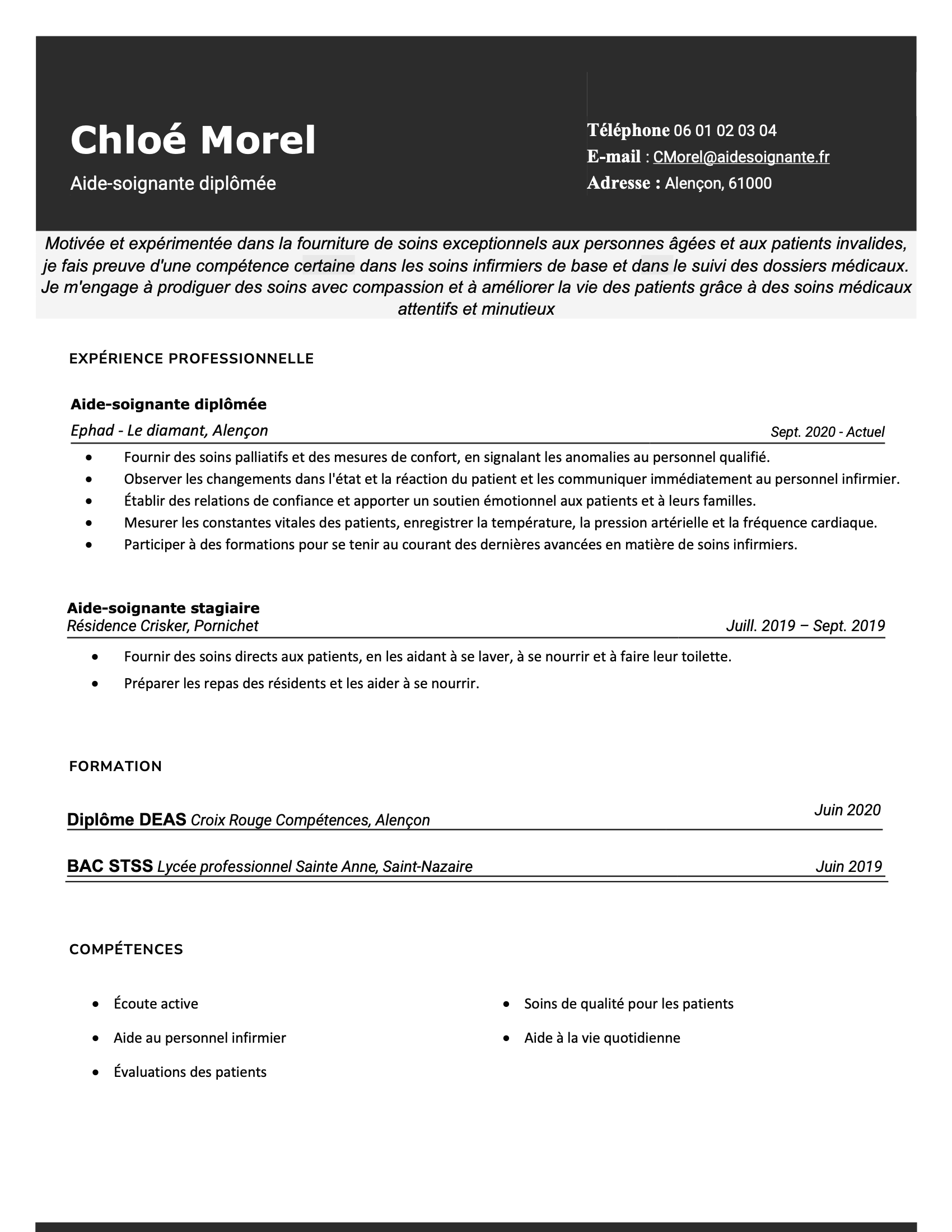 Clean CV template