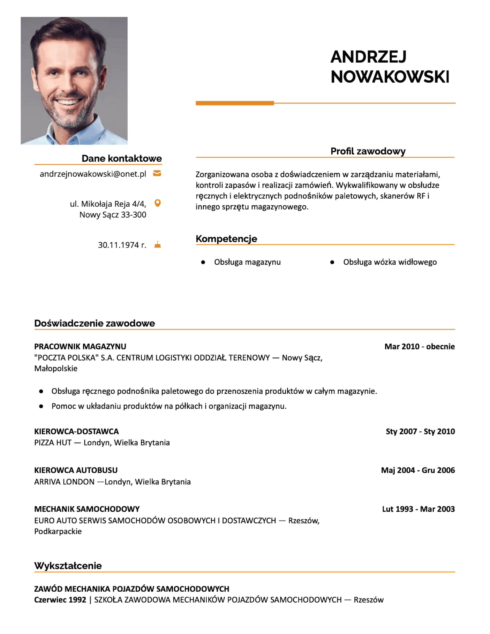 2020 CV template