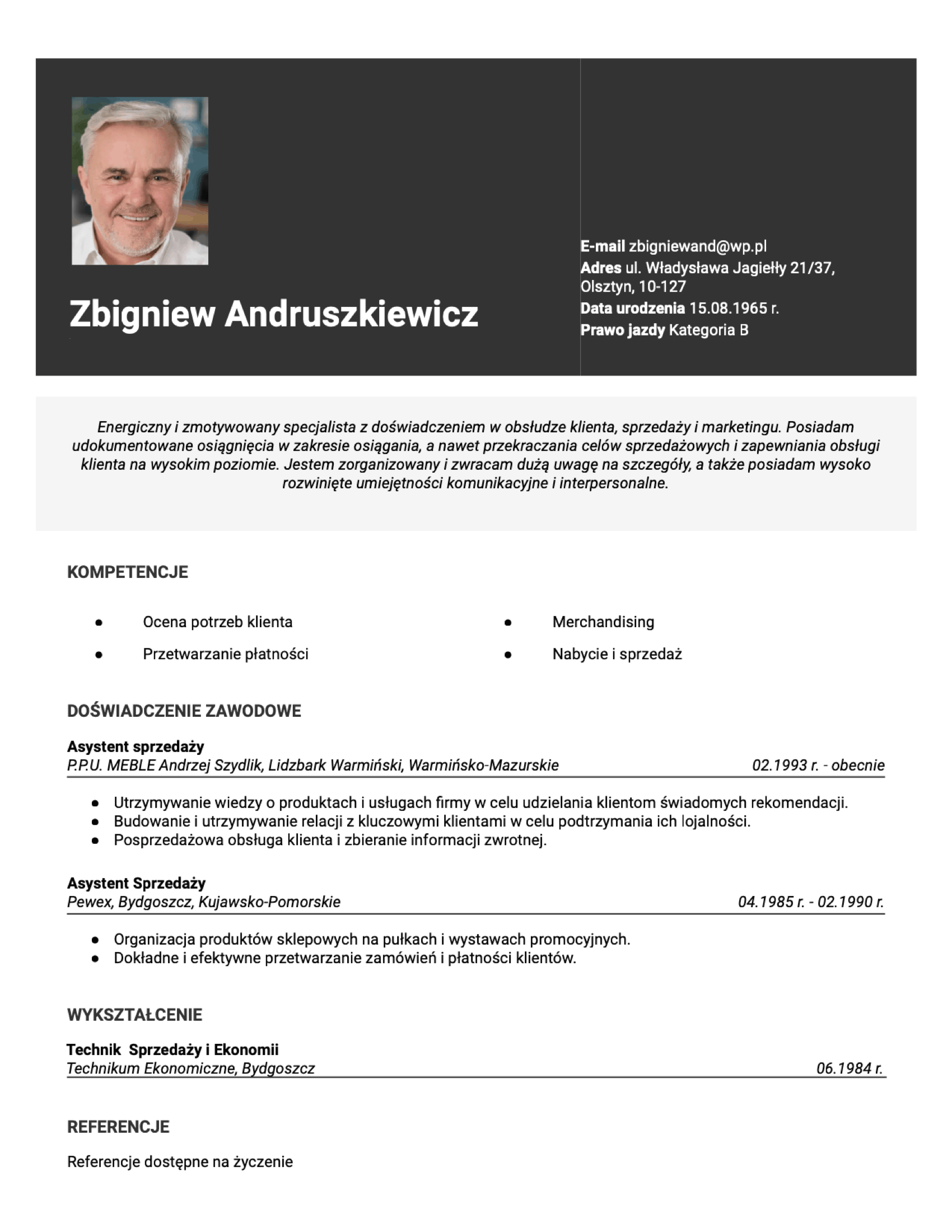 Chicago CV template