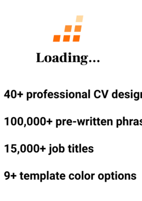 The loading page for LiveCareer, featuring orange and yellow highlights.