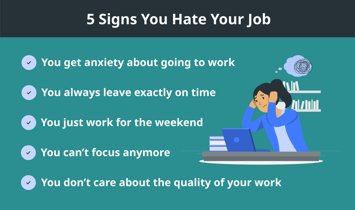 An image of a person who hates their job to illustrate a list of 5 signs you're unhappy at work