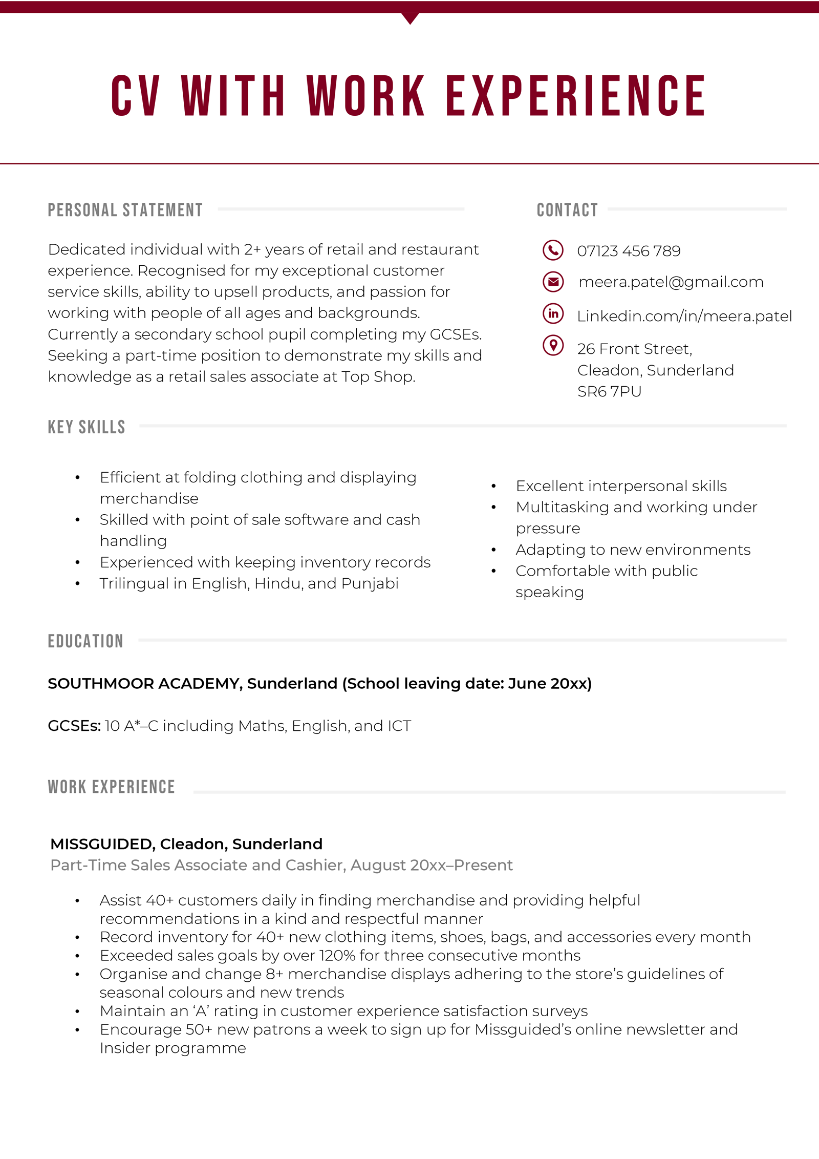 CV for a 16yearold Template, Examples, & How to Write