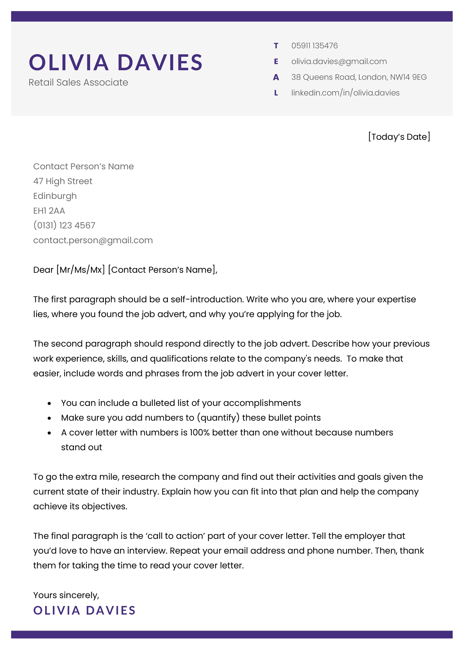 cover letter example cambridge