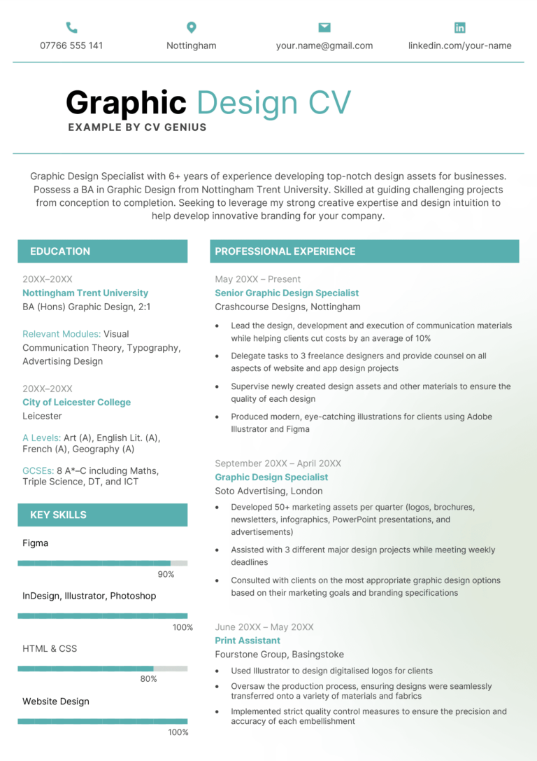 Graphic Designer Cv Example Pdf