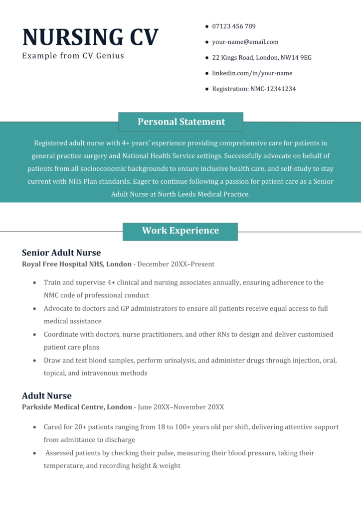 Nursing Cv Examples And Uk Template Free Download