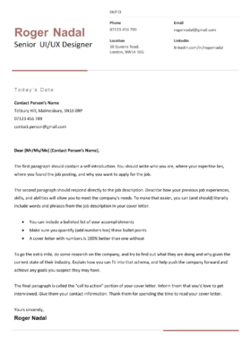 The Tyneside cover letter template