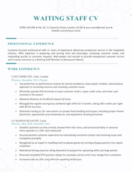 Cafe CV Example Template Free Download 