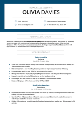 Blue version of the Wessex CV template