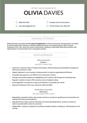 Green version of the Wessex CV template