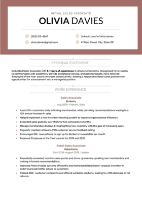 Maroon version of the Wessex CV template