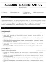 Accounts Assistant CV Example Template Free Download 