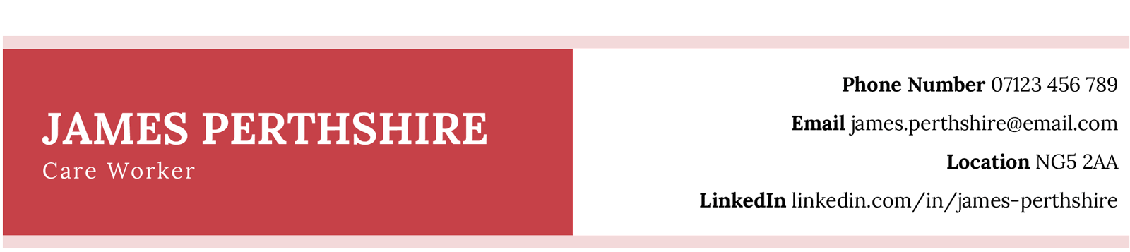 A postcode used instead of a full address on a CV.