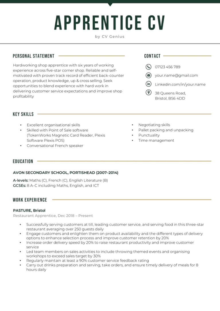 cv personal statement for marketing