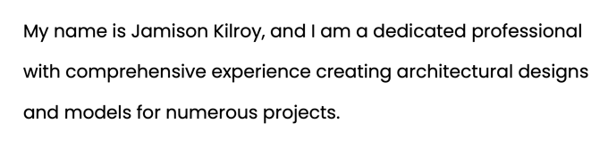 An architecture cover letter example opening sentence that emphasises the applicant's job-relevant skills and experience