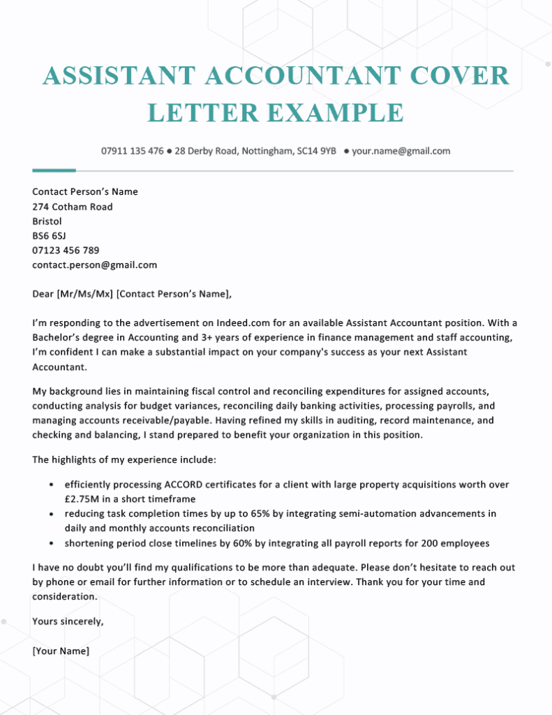 cover letter for accounts assistant pdf