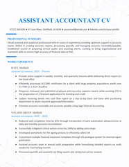 Assistant Accountant CV Example 25 Skills To List