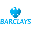 The blue logo of Barclays, a British bank founded in 1690.