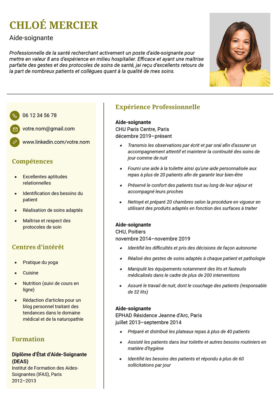 Le modèle CV LibreOffice Bastia en kaki