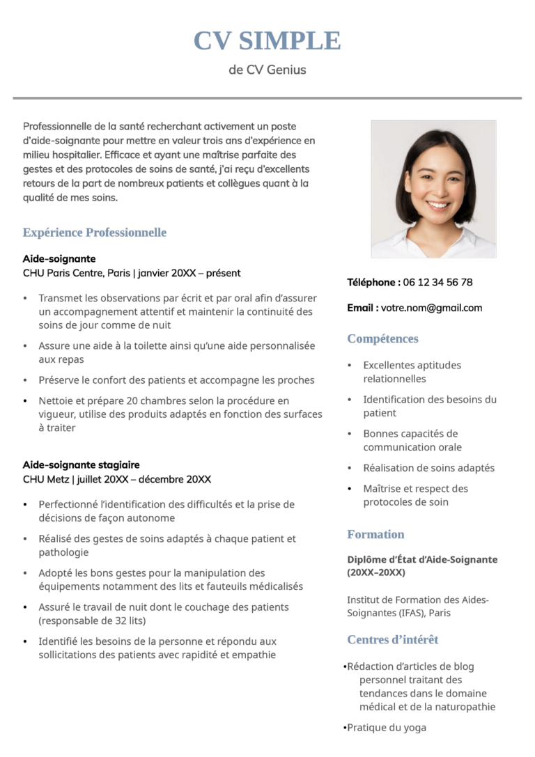 CV simple - Modèles, exemples, et conseils d'optimisation