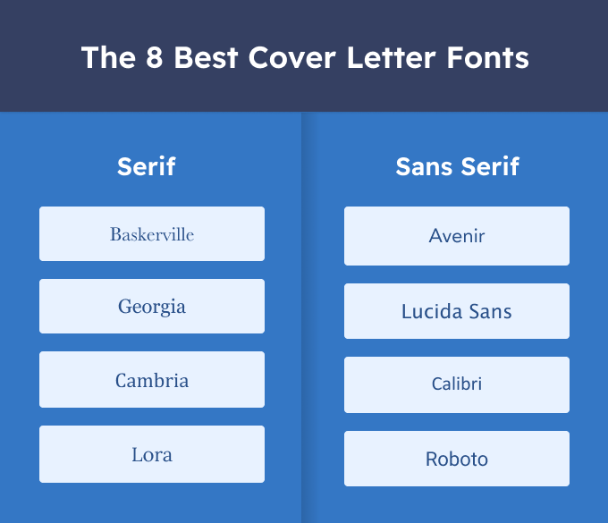 best font for cover letters