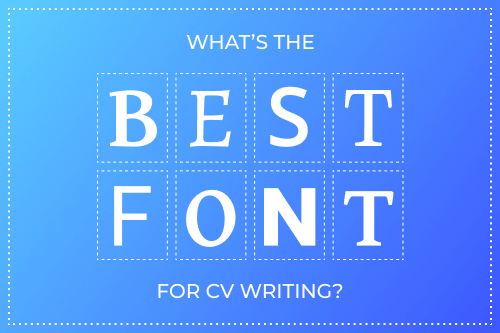Featured image for our best font for CV article, image implements different lettered fonts like Helvetica and Times New Roman
