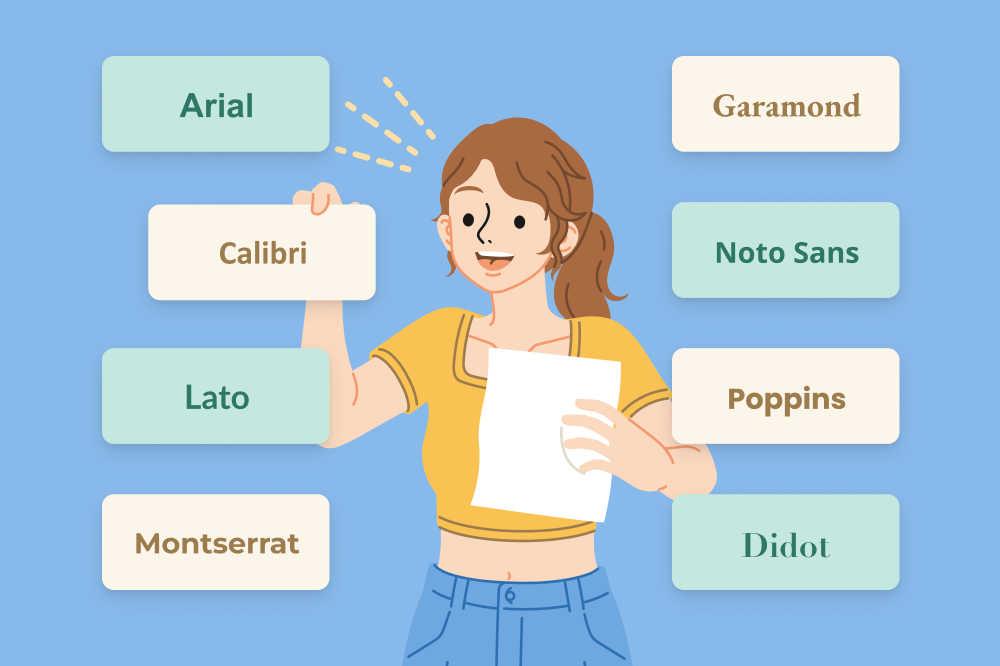 A job applicant choosing between the best fonts for a CV