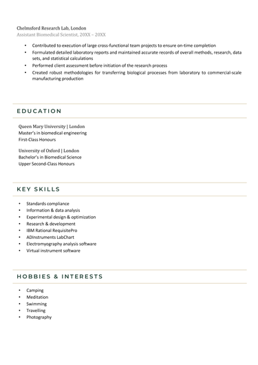 Biomedical Science CV Example (Free Download) & Writing Tips