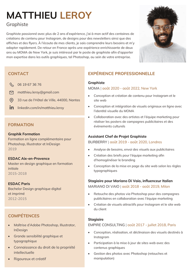 Le modèle CV Calvi en marron