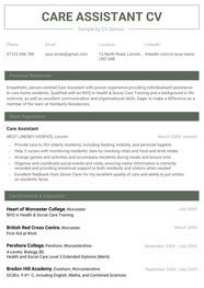 Care Assistant CV Sample with Template Tips 