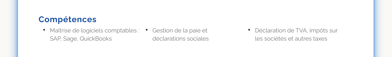 La rubrique Compétences sur un CV.