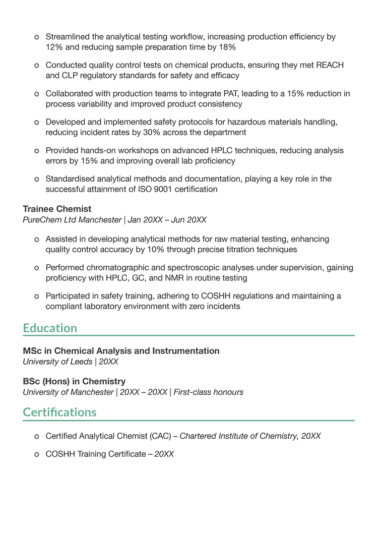 chemist-cv-example-writing-tips