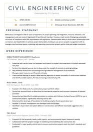 Civil Engineering CV Example Template 20 Skills To List