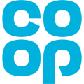 The blue-and-white logo of the Co-operative Group, which operates the UK's seventh largest supermarket chain, a network of pharmacies, funeral care and undertaker services, insurance provision, and legal advice and is run by its members.