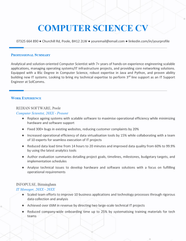 Computer Science CV Example Free Template How To Write