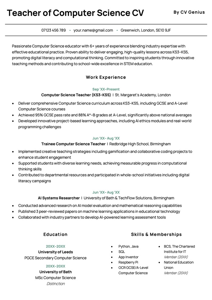 2 Computer Science CV Examples (Plus Free Template & Tips)