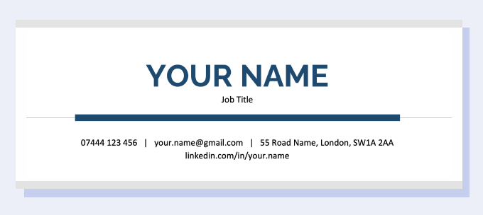 A header with contact information to illustrate cover letter format.