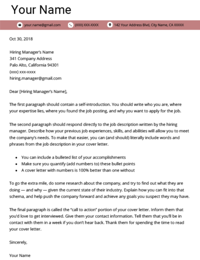 resume cover letter grammarly
