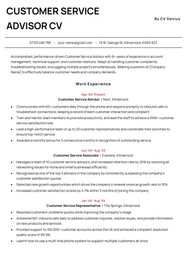 6 Customer Service CV Examples UK Template Writing Tips