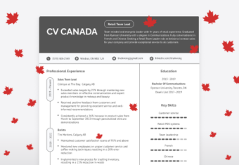 illustration d'un CV canadien en français