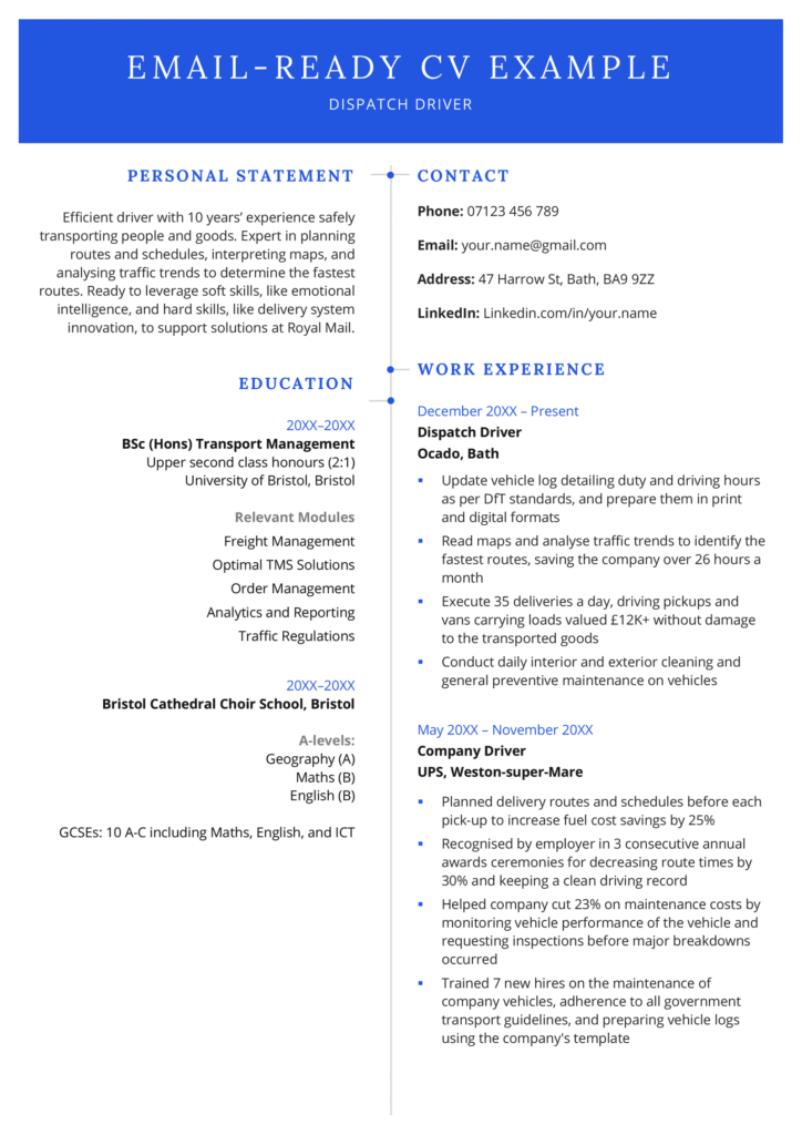 how to send formal email with cv