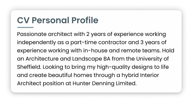 sample personal profile