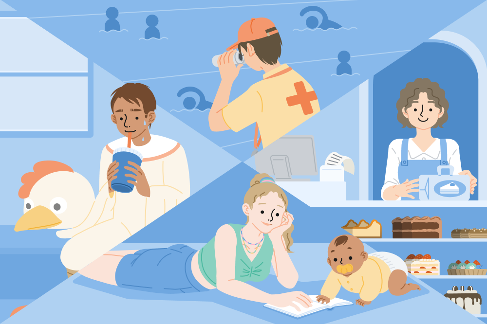 une illustration de jeunes travaillant divers jobs d'été