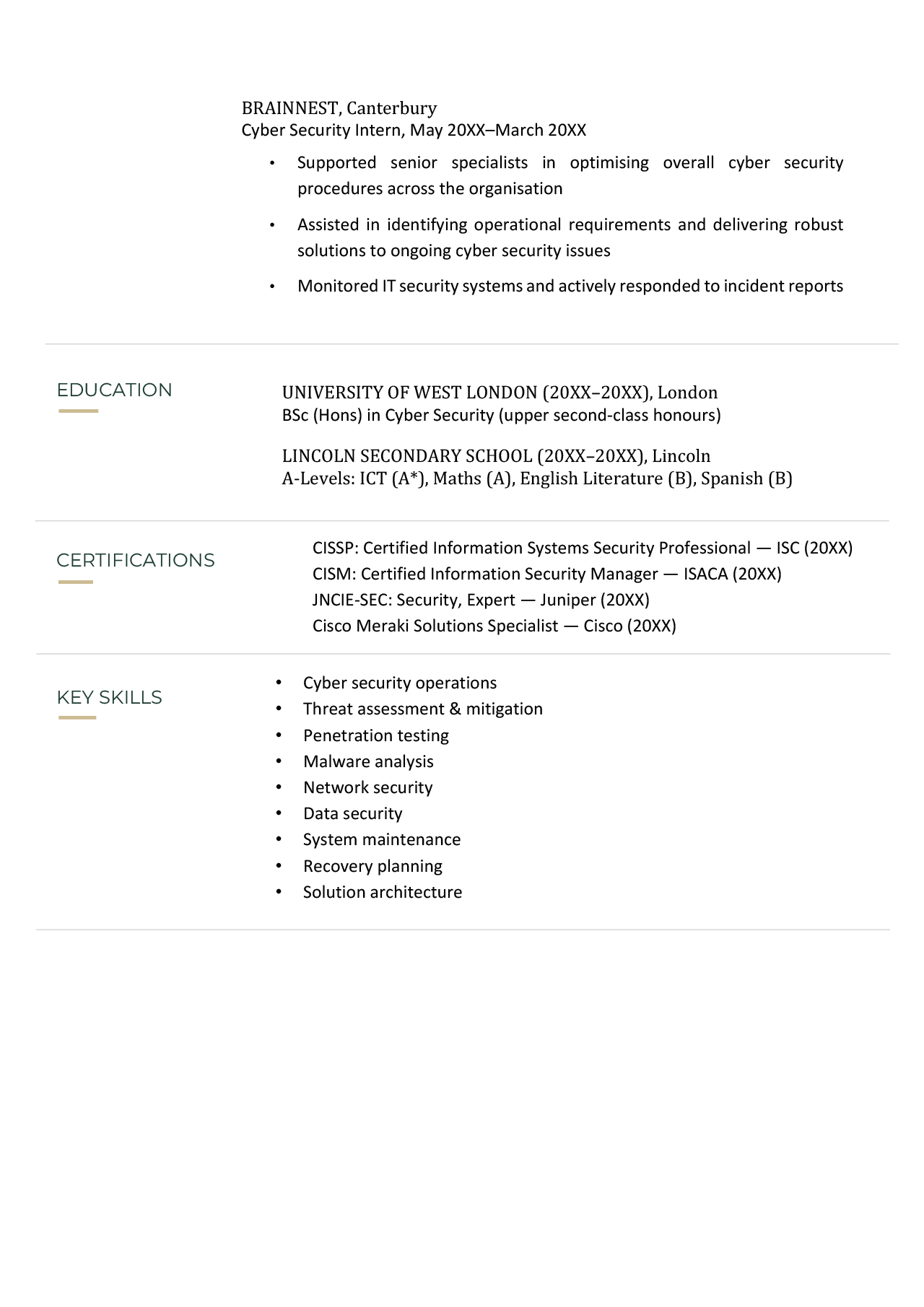 Cyber Security CV: Free Example, Template, & Guide