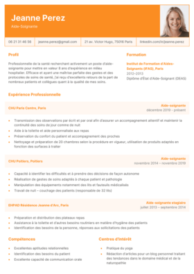 Modèle CV Deauville Orange