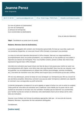 Modèle Lettre de Motivation Deauville Bleu